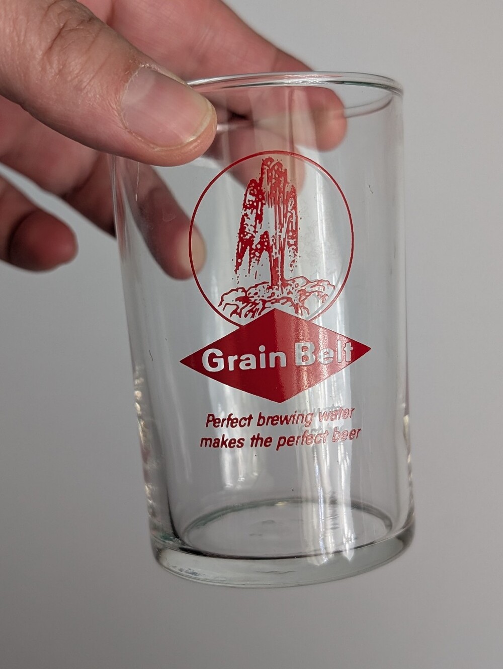 Vintage Grain Belt ACL shell beer glass 3 1/2" tall